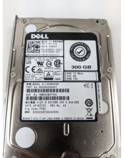 00RVDT Dell 300GB 15K SAS Hard Drive