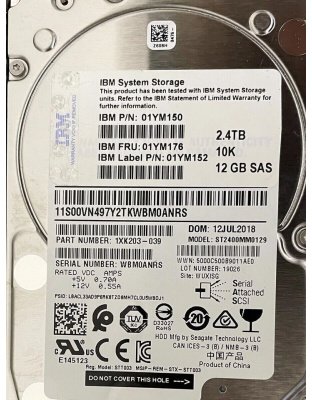 01YM176 IBM 2.4TB 10K SAS 2.5-inch Hard Drive