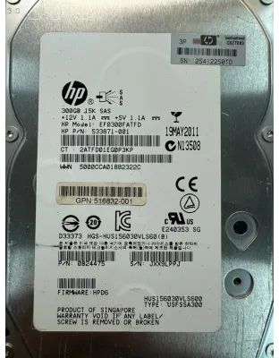 533871-001 HP 300GB 15K RPM 3.5" SAS Hard Drive