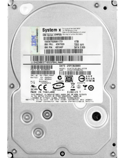 43W7629 IBM 1TB 7.2K RPM 3.5" SATA Hard Drive