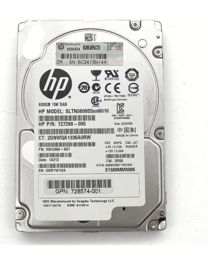 728574-001 HPE 3PAR 600GB 10K SAS 2.5 Inch HDD