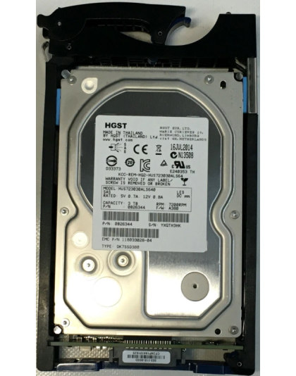 0B26344 Hitachi EMC 3TB 7.2K 3.5 SAS HDD