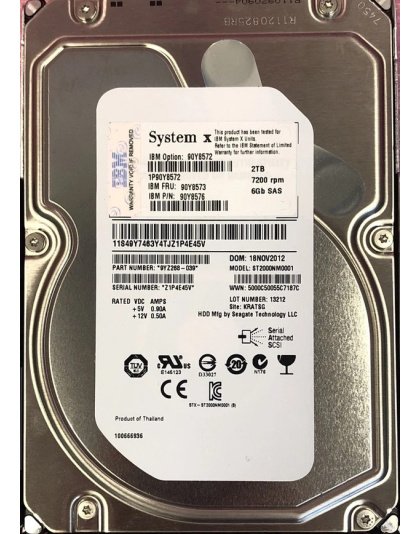 90Y8573 IBM 2TB 7.2K 6G 3.5" NL SAS HDD