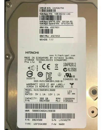 45E7953 IBM System Storage 300GB 15K SAS Hard Drive