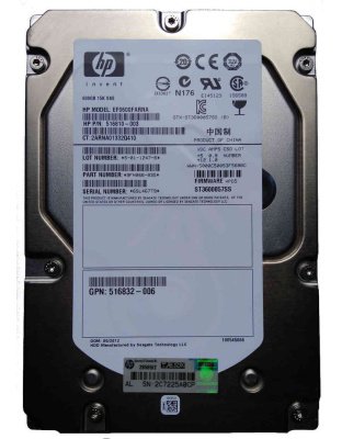 516810-003 HPE EVA 600GB 15K LFF SAS Drive