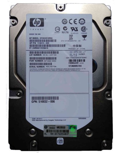 516810-003 HPE EVA 600GB 15K LFF SAS Drive