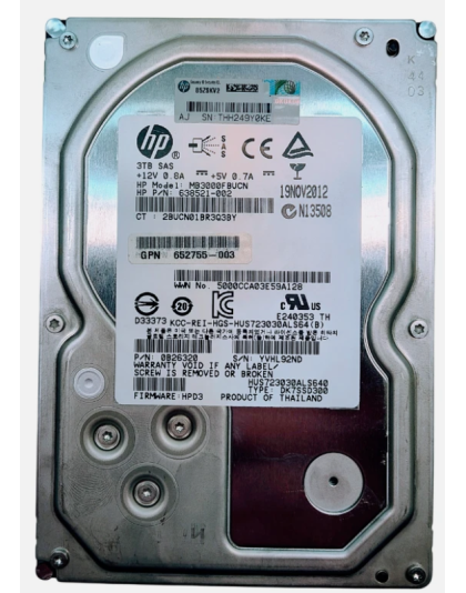 638521-002 HP 3TB 7.2K RPM 3.5-Inch SAS HDD