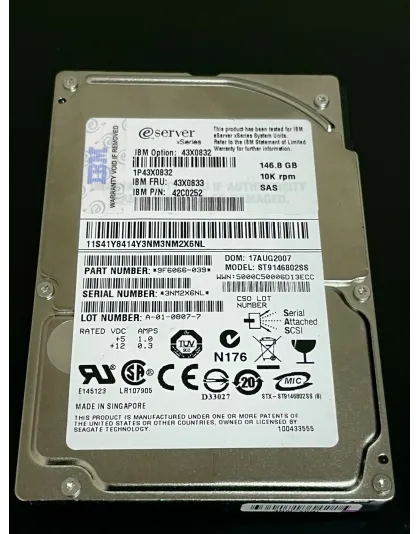 43X0833 IBM 146GB 10K RPM 2.5-Inch SAS HDD
