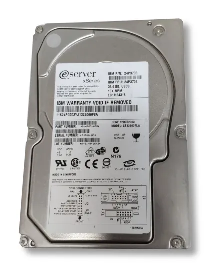 24P3703 IBM 36.4GB 10K Ultra320 3.5" SCSI HDD